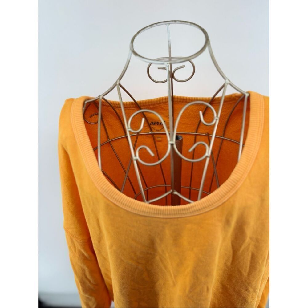 Aerie yellow orange women’s sweatshirt size medium 100% cotton - Picture 5 of 12